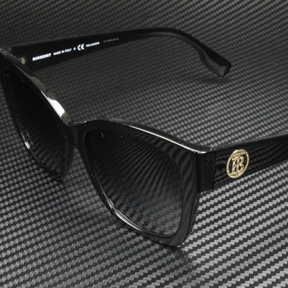 New Burberry Black Polarized 54mm Gradient Sunglasses